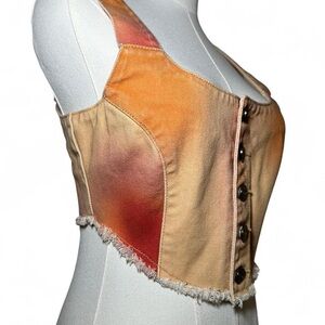 Denim Corset Renaissance Button-Up Crop Top